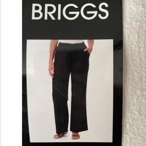 NEW! Briggs Women's Linen Blend Pants - Black - XL